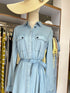 Denim Collar Bottoms Up Long Sleeves Dresses